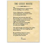 Wallbuddy Rumi Quote The Guest House Poem by Rumi Inspiring Poem Guest House Decor Guest House Wall Art Poetry Sign Poetry Wall Art Poem Decor (13cm x 18cm, Parchment)