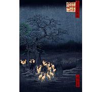 Wallbuddy Zorros junto al Árbol por Ando Utagawa Hiroshige Pintura Tradicional Japonesa Arte Japonés Estilo Ukiyo-e (45cm x 60cm)
