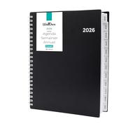 WallDeca Agenda Semanal 2026, Planificador Mensual 2026 y Agenda Día Vista con Vista Semanal, diseño elegante con notas y calendario anual, ideal para trabajo, estudios (20 x 15 cm) Francés