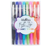 WallDeca Bolígrafos de punta rotulador (0,5 mm), colores de arco iris | Hecho para escritura diaria, diarios, notas y garabatos (paquete de 8)