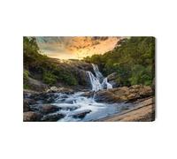 WALLERO Cuadro en lienzo Cataratas Baker Sri Lanka - Decoración de pared moderna e impresión artística | Cuadro para salón dormitorio cocina recibidor | Gran formato en lienzo 90x60