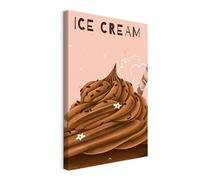 WALLERO Cuadro en lienzo Chocolate Helado con Estrellas - Decoración de pared moderna e impresión artística | Cuadro para salón dormitorio cocina recibidor 80x120
