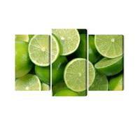 WALLERO Cuadro en Lienzo en Varias Partes Mitades de lima - Decoración Mural Moderna e Impresión Artística | Cuadro para Salón, Dormitorio, Cocina, Recibidor 150x100