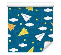 WALLERO Decoración de Pared, Aviones de papel de colores, 50 x 1000 cm