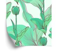 WALLERO Decoración de Pared, Hermosas hojas y flores, 50 x 1000 cm