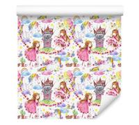 WALLERO Decoración de Pared, Unicornios y princesas de cuento, 50 x 1000 cm