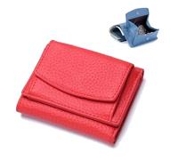 Wallet, Foldable Slim Compact Card Holder, Unisex Wallet with Coin Pouch(Big Red)