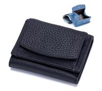 Wallet, Foldable Slim Compact Card Holder, Unisex Wallet with Coin Pouch(Black)