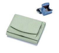 Wallet, Foldable Slim Compact Card Holder, Unisex Wallet with Coin Pouch(Light Green)