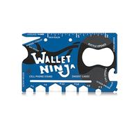 Wallet Ninja Herramienta multiusos 18 en 1, tamaño de tarjeta de crédito, multiherramienta para bolsillo (acabado suave al tacto en rojo mate)
