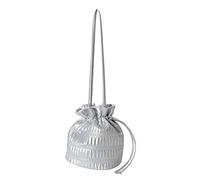 Wallet Purse for Women Ladies Crossbody Shoulder Bag Large Capacity Personality Solid Colour Bright Surface(Silver)