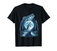 Walleye Fish Howling at The Moon Funny Meme Fishing Lover 90 Camiseta