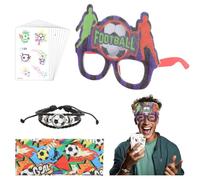 WALLFID 2026 Set Tifosi Calcio - Accessori Unisex per Match Day con Fascia, Occhiali Divertenti, Bracciale e Sticker Decorativi per Stadio, Serate Calcio e Casa