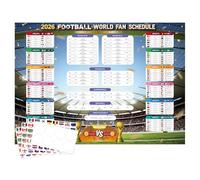 WALLFID 98x70cm Balon Mundial 2026,Mundial 2026,Copa Futbol,Torneo 2026,Hora Europa Central,Decoracion Pared Para Sala Oficio Club De Aficionados