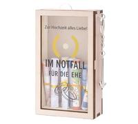 WALLFID Boîte d’urgence en bois - Cadeau original et amusant pour anniversaire, mariage ou retraite - Cadeau d’argent pour femmes et hommes - Boîte décorative avec marteau (Boda)