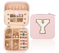 WALLFID Caja de joyería de viaje, organizador de joyas de letras, caja de joyería portátil, regalo ideal para el día de la madre (Y)
