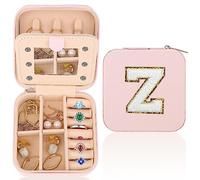 WALLFID Caja de joyería de viaje, organizador de joyas de letras, caja de joyería portátil, regalo ideal para el día de la madre (Z)
