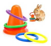 WALLFID Juego De 6 Piezas,para Entretener Estimular Y Liberar Emociones del Conejo,Juguetes para Conejos,Juguetes para Conejos Enanos,Accesorios Conejo para Diversion Y Actividad En Casa (Naranja)