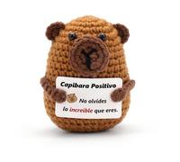 WALLFID Peluche de ganchillo Capybara - Regalo motivacional Capybara | Original y divertido peluche Capybara para esposa, novia, novia o compañera | Regalo de cumpleaños con apoyo emocional