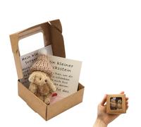 WALLFID Piedras de la Suerte Regalo Motivador con Mini Oso Positivo, Piedras de la Suerte para Niños y Adultos, Piedra del Valor Antiestrés, Amuleto de Bolsillo para Amigos y Familia