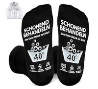 WALLFID Set de Calcetines para Cumpleaños 40/50/60 con Tarjeta de Felicitación&Bolsa de Organza con Lazo-Idea de Regalo Divertida para Mujeres,Hombres&Amigos,Perfecto para Cumpleaños (40 Jahre alt)