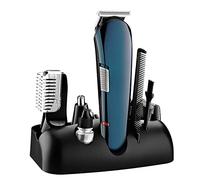 Wallfire Kit de cortapelos 5 en 1, recargable por USB, para el hogar, barba, nariz, afeitadora con base y 3 peines guía