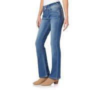 Wallflower Women's Luscious Curvy Bootcut Mid-Rise Bling Insta Stretch Juniors Jeans (Standard and Plus), Ellery, 5