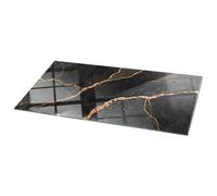 Wallfluent Tablero de Vidrio 120x60 cm Protección contra Daños Instalación Rápida Bordes Pulidos Placa de Seguridad Vidrio Fácil Limpieza Sostenible - Mármol con Vetas