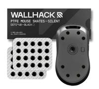 Wallhack PTFE Dot Silencioso Mouse Skates | Almohadillas Premium universales para Ratones Gaming | Deslizamiento Suave en Alfombrillas de Tela y Vidrio | Ajusta Velocidad y Control | Negro 7mm