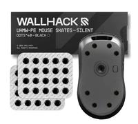 Wallhack UHMW-PE Dot Silencioso Mouse Skates | Almohadillas Premium universales para Ratones Gaming | Deslizamiento Duradero en Alfombrillas de Tela y Vidrio | Ajusta Velocidad y Control | Negro 7mm