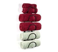 Wallniture Moduwine - Toallero rústico de Pared para decoración del hogar, Hierro Forjado, Organizador de baño, Acabado Curvado, Color Negro, Juego de 5