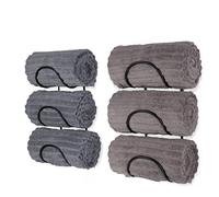 wallniture montado en la Pared Curvada de 3 Acabado Toalla Estante de Hierro Forjado 16 Inch Negro Conjunto de 2