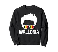 Wallonia Guy Cool Walloon Man Design - Sombras de bandera de Bélgica Sudadera