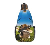 Wallpaper Desktop Cow Lotus Flower Namaste Crossbody Bag, Hombres y Mujeres Sling Chest Cross Body Bag, Utilizado para el Ocio y los Viajes