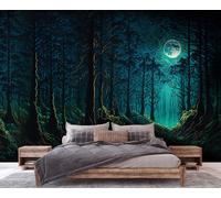Wallpaper Mural Gigante Decoración 312x219 cm Verde Oscuro Vlies Vaso Floral