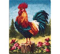 Wallphantom animal Latch Hook Rug Making Kits,Gallo de granja,DIY Latch Hook Rug Kits,DIY Rug Crochet Yarn for Home Sofa Decoration,60x90cm