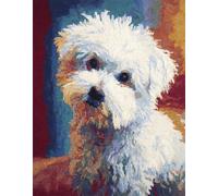 Wallphantom Animal Perro DIY Kit Gancho De Pestillo,lindo cachorro blanco,Kit De Alfombra Con Gancho De Pestillo,juego de 3D Latch Hook Manualidades Alfombra,Artesanía Bordado Tapiz,80x160cm