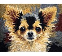 Wallphantom Animal Perro Latch Hook Rug Making Kits,Lindo chihuahua,DIY Latch Hook Rug Kits,DIY Rug Crochet Yarn for Home Sofa Decoration,60x90cm
