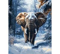 Wallphantom Bosque nevado kit pintura por numeros adultos,Cosas de animales,Kit de pintura al óleo para principiantes y adultos,Navidad,cumpleaños,kit de regalo,40x50cm con marco