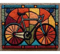 Wallphantom DIY Alfombras Kits De Ganchillo,Bicicletas coloridas,Kit De Ganchillo Para Principiantes,set De Lona Para Hacer Alfombras Para El Hogar,80x160cm