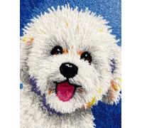 Wallphantom DIY Alfombras Kits De Ganchillo,Feliz Bichón Frisé,Kit De Ganchillo Para Principiantes,set De Lona Para Hacer Alfombras Para El Hogar,60x90cm