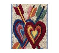 Wallphantom DIY Alfombras Kits De Ganchillo,Flechas y corazones,Kit De Ganchillo Para Principiantes,set De Lona Para Hacer Alfombras Para El Hogar,90x120cm