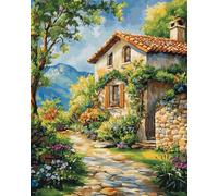 Wallphantom DIY Cuadros para Pintar por Numeros,Hermosas casas en el jardín,Pintar por Numeros Adultos,Pintar con Numeros Principiantes Lienzos,Kit Manualidades,40x50cm con marco