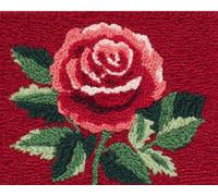 Wallphantom DIY Kit Alfombra Gancho De Pestillo,rosas rojas,Kit De Ganchillo Para Principiantes,Fabricación De Alfombras,Needlework Crafts Rug for Home Decor,80x160cm