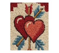 Wallphantom Diy Kit Gancho De Pestillo,Flechas y corazones,Latch Hook Rug Kits,Kit De Ganchillo Para Principiantes,Fabricación De Alfombras,80x160cm