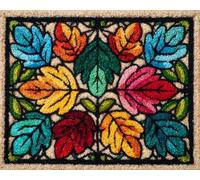 Wallphantom Diy Kit Gancho De Pestillo,hojas coloridas,Latch Hook Rug Kits,Kit De Ganchillo Para Principiantes,Fabricación De Alfombras,80x115cm