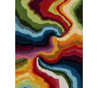 Wallphantom Diy Kit Gancho De Pestillo,patrones abstractos coloridos,Latch Hook Rug Kits,Kit De Ganchillo Para Principiantes,Fabricación De Alfombras,55x75cm