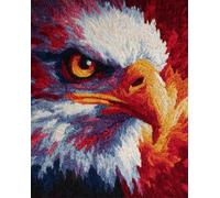 Wallphantom DIY Latch Hook Rug Kit,Águila calva,Pattern Printed Canvas DIY Embroidery Home Decor,Handmade Needlework Crafts for Adults Beginners,55x75cm