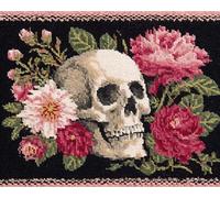 Wallphantom Kit Alfombra Gancho De Pestillo,Calaveras y flores,DIY Manualidades Adultos Set Creativo Regalo Bordado Kit Principiantes,60x90cm