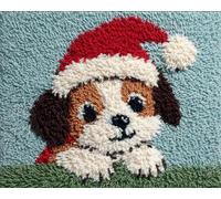 Wallphantom Kit de alfombra con aguja de pestillo,Lindo cachorro navideño,Kit de alfombra con aguja de pestillo para adultos y niños,alfombras,cojines,decoración del hogar,80x160cm